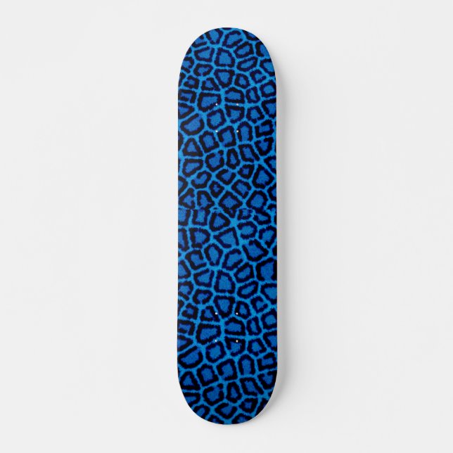 Blue Leopard Print Skateboard (Vorne)