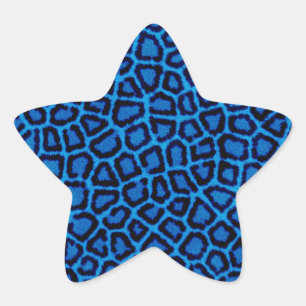 Blue Leopard Print Stern-Aufkleber