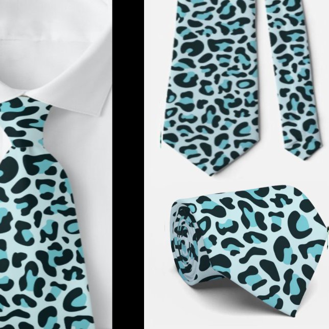 Blue Leopard Print Trauzeugen Punk Rock Hochzeiten Krawatte (Von Creator hochgeladen)