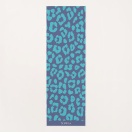 Blue Leopard Print Yogamatte