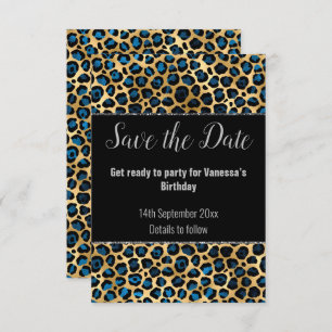BLUE LEOPARD SAVE THE DATE UAWG RSVP KARTE