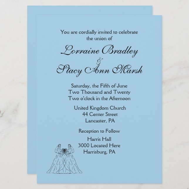 Blue Lesbian Einladung (Vorne/Hinten)