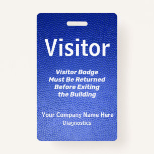 Blue Lether Design Visitor Pass Ausweis