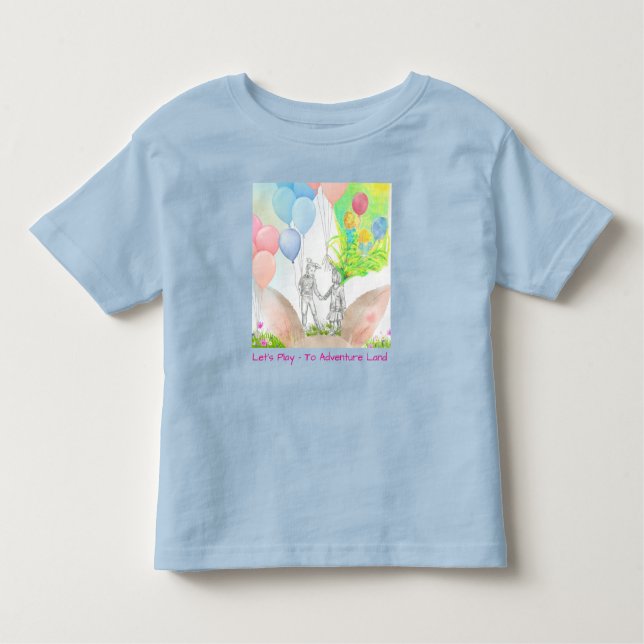 Blue Let's Play - To Adventure Land Tshirt (Vorderseite)