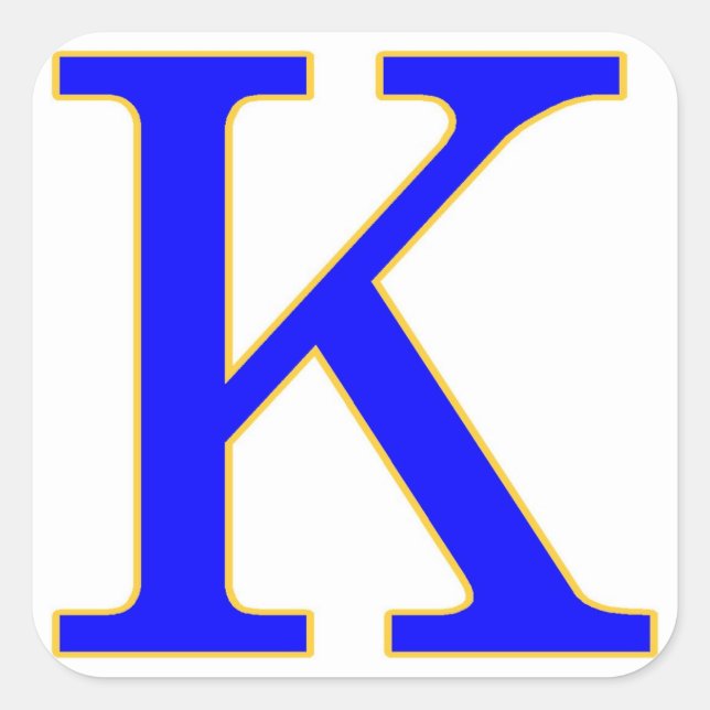 Blue Letter K Sticker (Vorderseite)