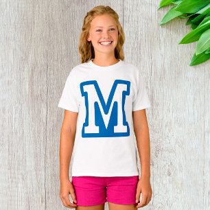 Blue Letter M Girls T-Shirt