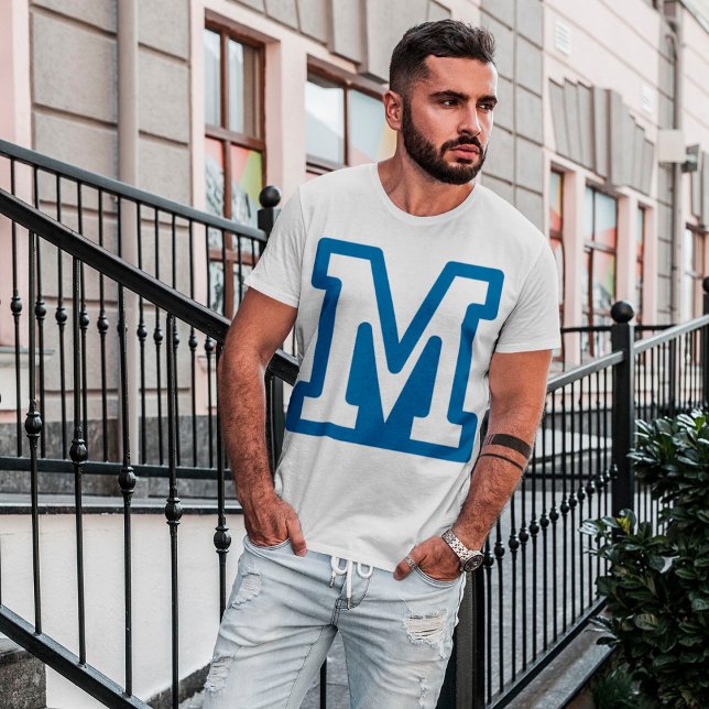 Blue Letter M Mens T - Shirt (Von Creator hochgeladen)