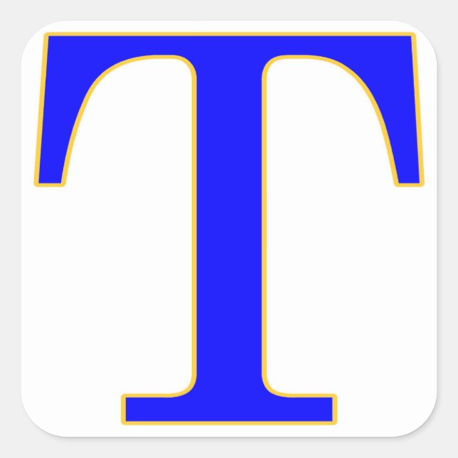 Blue Letter T Aufkleber (Vorderseite)