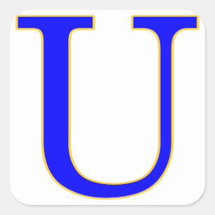 Blue Letter U Aufkleber