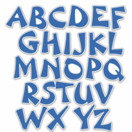 Blue Letters White Alphabet Wall Aufkleber