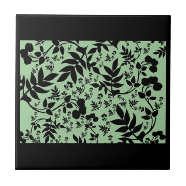 Blue Levy Florah Tile Design Fliese (Vorderseite)