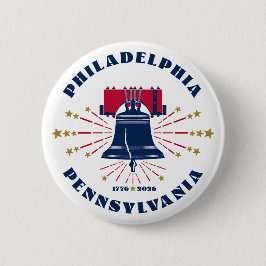 Blue Liberty Bell Philadelphia 1776 Schaltfläche Button