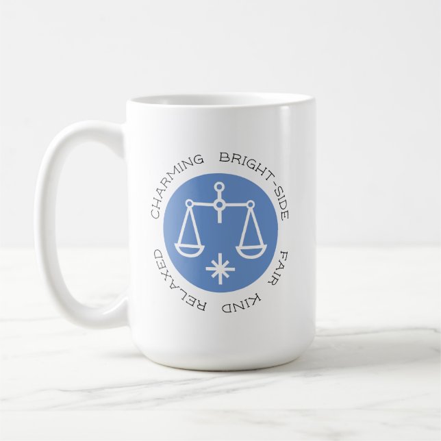Blue Libra Zodiac Star Persönlichkeit Kaffeetasse (Links)