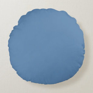 Blue Lichen Solid Color Print, Light Blue Gray Rundes Kissen