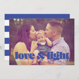 Blue Liebe and Light Single Foto Hanukkah Card Feiertagskarte