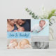Blue Liebe & Dankfoto Collage Baby Shooter Dankeskarte (Stehend Vorderseite)