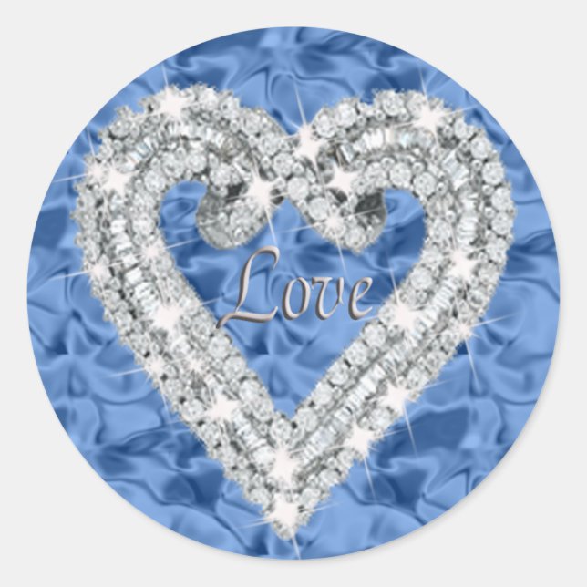 Blue Liebe Diamond Heart Stickers (Vorderseite)