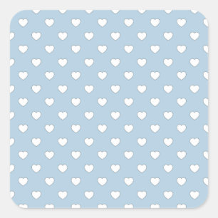 Blue Liebe Hearts Quadratischer Aufkleber