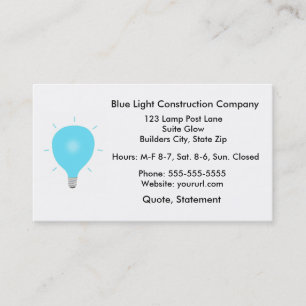 Blue Light Bulle Custom Business Cards Visitenkarte