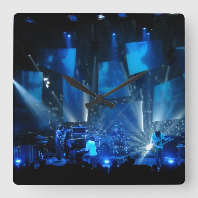 blue light effects concert quadratische wanduhr (Vorderseite)