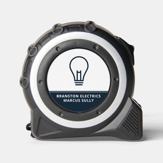 Blue Lightbulb Design, Electrician Maßband (Vorderseite)