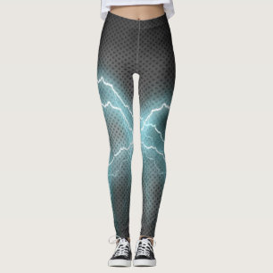 Blue Lightning Flash Fitness Leggings