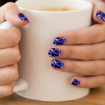 Blue Lightning Press On Nails - Trendy, Edgy Nails