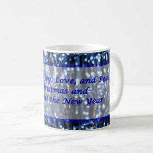 Blue Lights Abstrakt Text Weihnachten Kaffee Tasse
