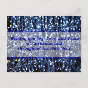 Blue Lights Abstrakt Text Weihnachtskarte Postkarte