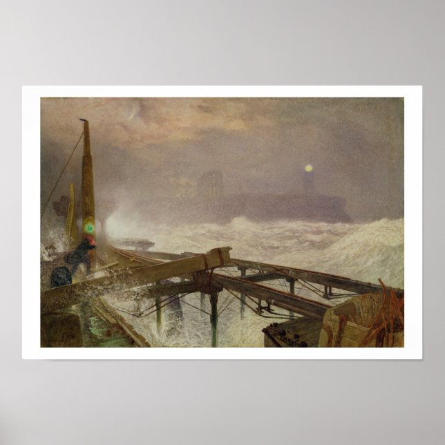 Blue Lights, Teignemouth Pier - Lampen beleuchten Poster (Vorne)