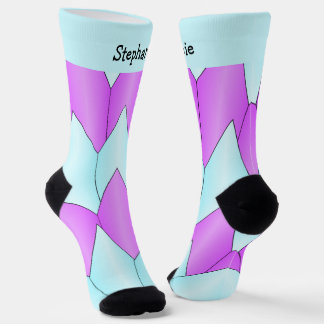 Blue Lila Art Deco Design Socken