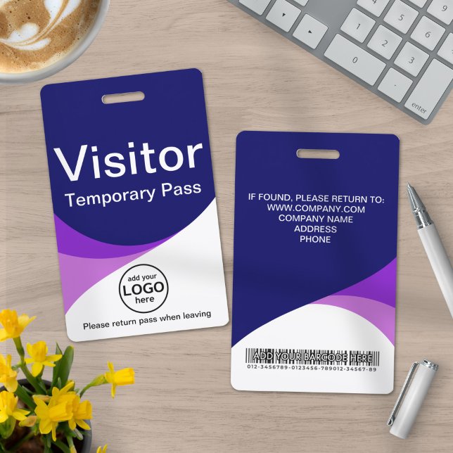 Blue Lila Corporate Visitor Pass ID Barcode Ausweis (Von Creator hochgeladen)