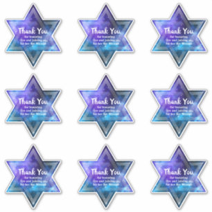 Blue Lila Galaxy Star von David Bar Bat Mitzvah Aufkleber
