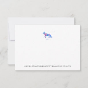 Blue Lila German Shepherd Watercolor Illu