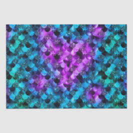 Blue & Lila Glitzer Ocean Glamour Mermaid-Skala Seidenpapier
