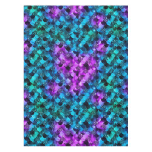 Blue & Lila Glitzer Ocean Glamour Mermaid-Skala Tischdecke