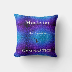 Blue & Lila GYMNASTICS Throw Kissen PERSONALISIERE