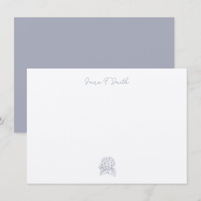 Blue Lila Hydrangea Blume Icon Briefmarke Stationa Dankeskarte (Vorne/Hinten)