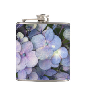 Blue Lila Hydrangea Vinyl Wrapped Flask Flachmann