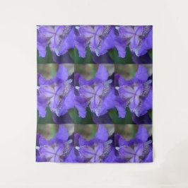 Blue Lila Iris Blume Wandteppich