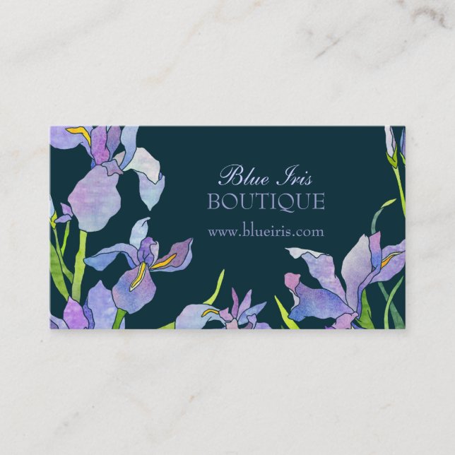 Blue Lila Iris Business Appointing Card Terminkarte (Vorderseite)