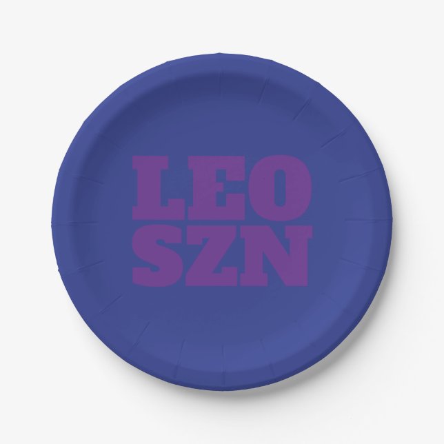 Blue Lila Leo SZN Cool Pappteller (Vorderseite)