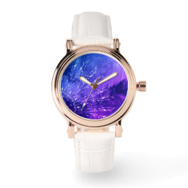 Blue Lila Mandala Clouds Boho Bohemisch Armbanduhr