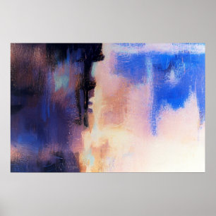 Blue Lila Modern Abstrakt Art Print: Art Posters Poster