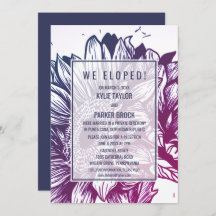Blue & Lila Ombre Sonnenblumen Elopement Empfang