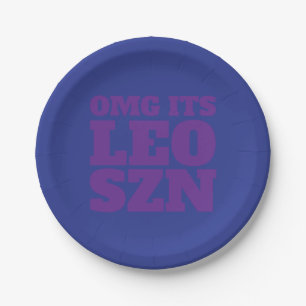 Blue Lila OMG Es ist Leo SZN Cool Pappteller