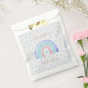 Blue Lila Pastell Rainbow Erster Geburtstag Geschenktütchen