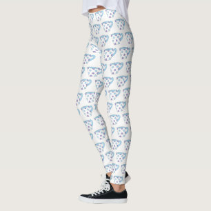 Blue Lila Polka Dot Teacup Tea Time Cup Party Leggings
