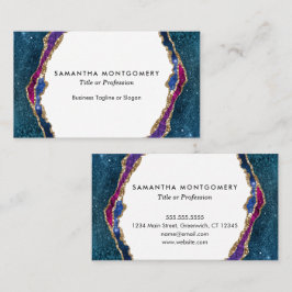 Blue Lila Red Gold Venen Agate Beruflich Visitenkarte