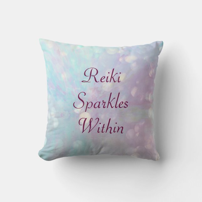 Blue Lila Reiki Glitzern innerhalb Kissen (Vorderseite)